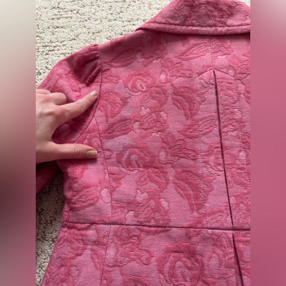 ~2 for $14~ Y2K Pink Brocade Pea Coat - Picture 15 of 17